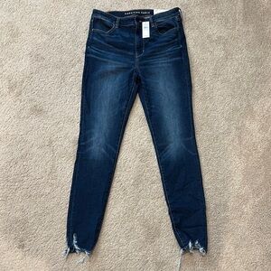 NEW - American Eagle Outfitters Women's Dark Blue Skinny Jeans - 14 Xtra Long